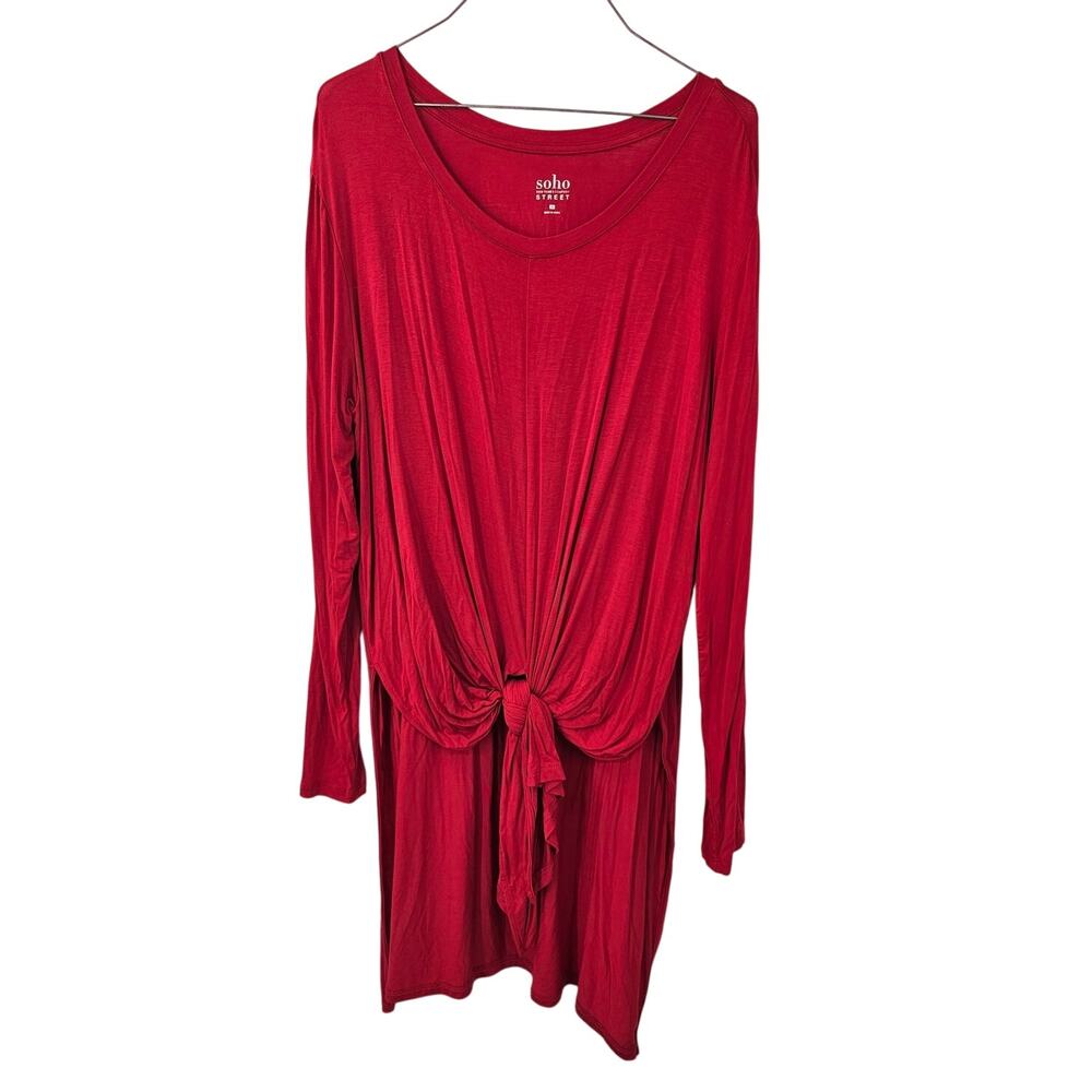 SOHO Red Long Sleeve Tunic Top - Women's XL Extra Large
